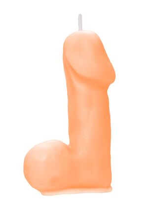 Оранжевая свеча в форме пениса - 47 гр.